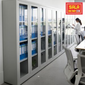 TỦ SẮT HỒ SƠ 3 CÁNH KÍNH MỞ TRONG SUỐT