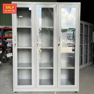 TỦ SẮT HỒ SƠ 3 CÁNH KÍNH MỞ TRONG SUỐT