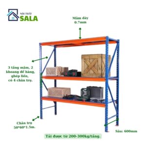 Kệ V lỗ 3 tầng, 1 khoang
