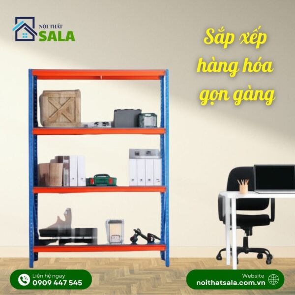 Kệ V lỗ 3 tầng, 1 khoang