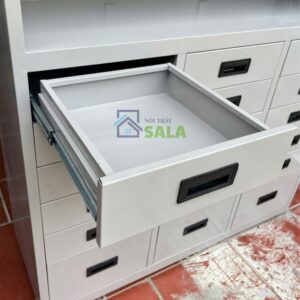 TỦ HỘC KÉO SẮT 8 NGĂN, KỆ 3 TẦNG