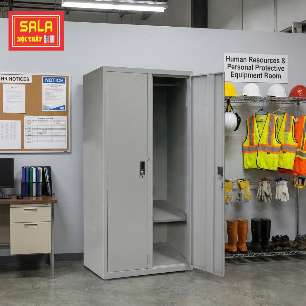 Tủ sắt đựng quần áo: Giải pháp tối ưu khu vực nhân sự & Phòng bảo hộ lao động