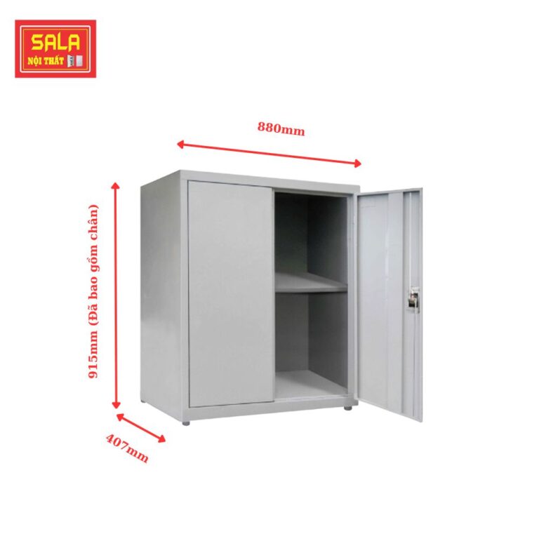 TỦ SẮT HỒ SƠ THẤP 2 CÁNH SẮT