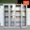 TỦ SẮT 4 CÁNH KÍNH MỞ, tủ sắt văn phòng. tủ sắt