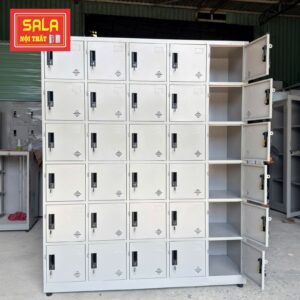 TỦ LOCKER 30 NGĂN CỘT NỔI, tủ sắt locker, tủ sắt văn phòng