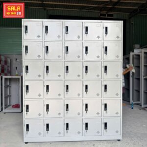 TỦ LOCKER 30 NGĂN CỘT NỔI, tủ sắt locker, tủ sắt văn phòng