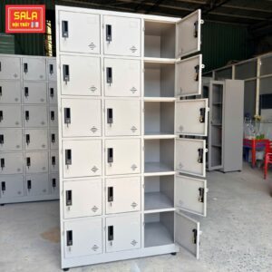 TỦ LOCKER 18 NGĂN CỘT NỔI
