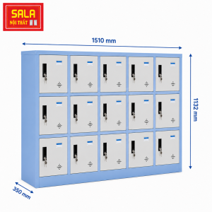 TỦ SẮT LOCKER 15 NGĂN CHO HỌC SINH