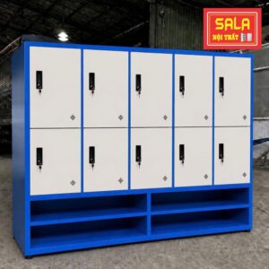 TỦ LOCKER SẮT 10 NGĂN, 4 KHOANG ĐỂ ĐỒ CHO HỌC SINH