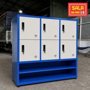 TỦ LOCKER SẮT 6 NGĂN, 2 KHOANG ĐỂ ĐỒ CHO HỌC SINH