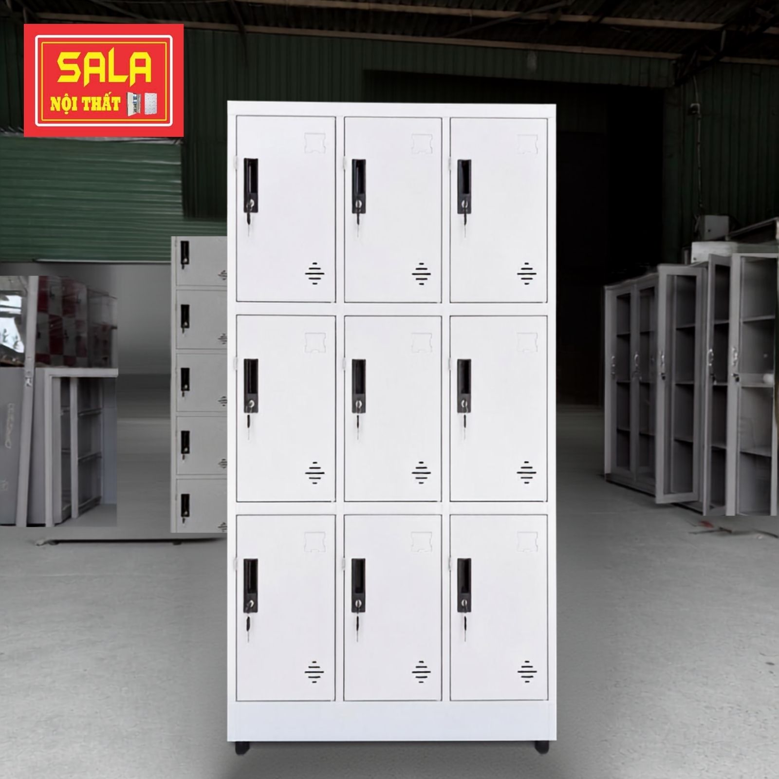 TỦ LOCKER 9 NGĂN CỘT NỔI