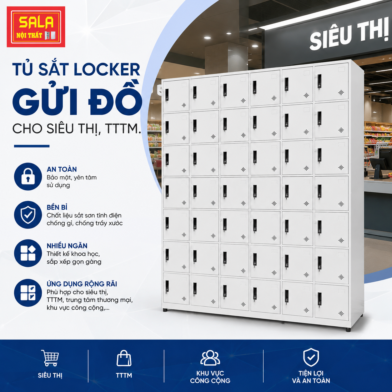 Lắp đặt tủ sắt Locker gửi đồ số lượng lớn giá tận xưởng 