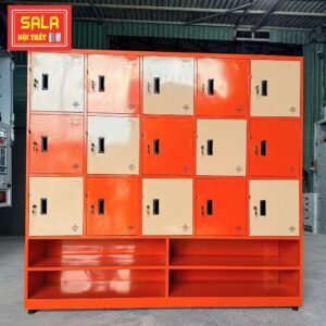 TỦ LOCKER 15 NGĂN, 4 KHOANG GIÀY DÉP