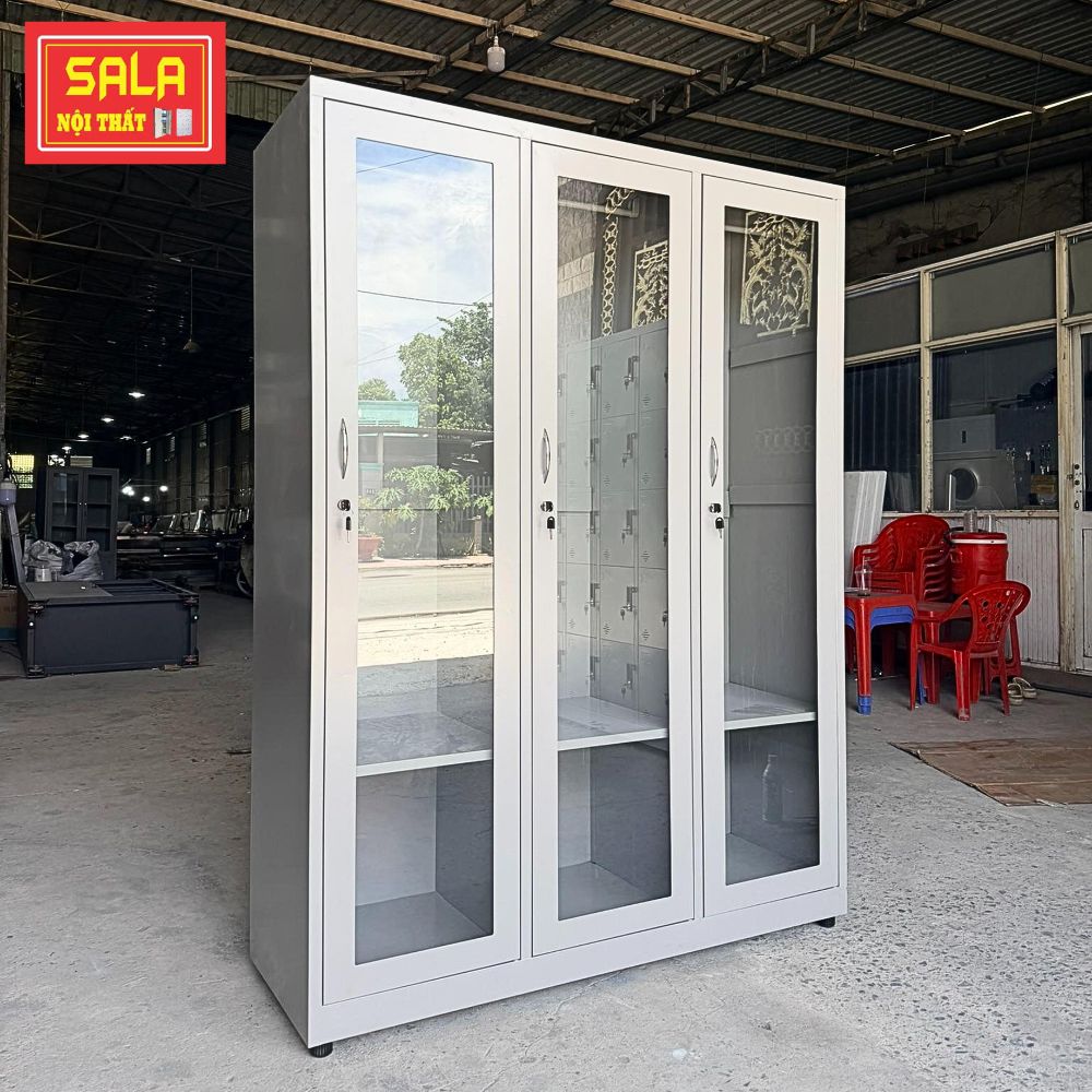 TỦ SẮT 3 CÁNH KÍNH MỞ TRONG SUỐT