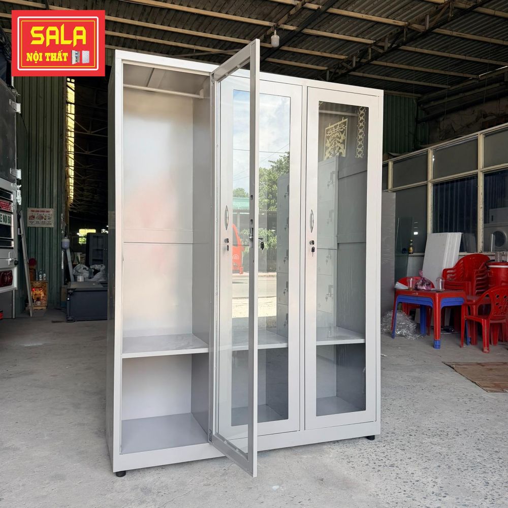 TỦ SẮT 3 CÁNH KÍNH MỞ TRONG SUỐT