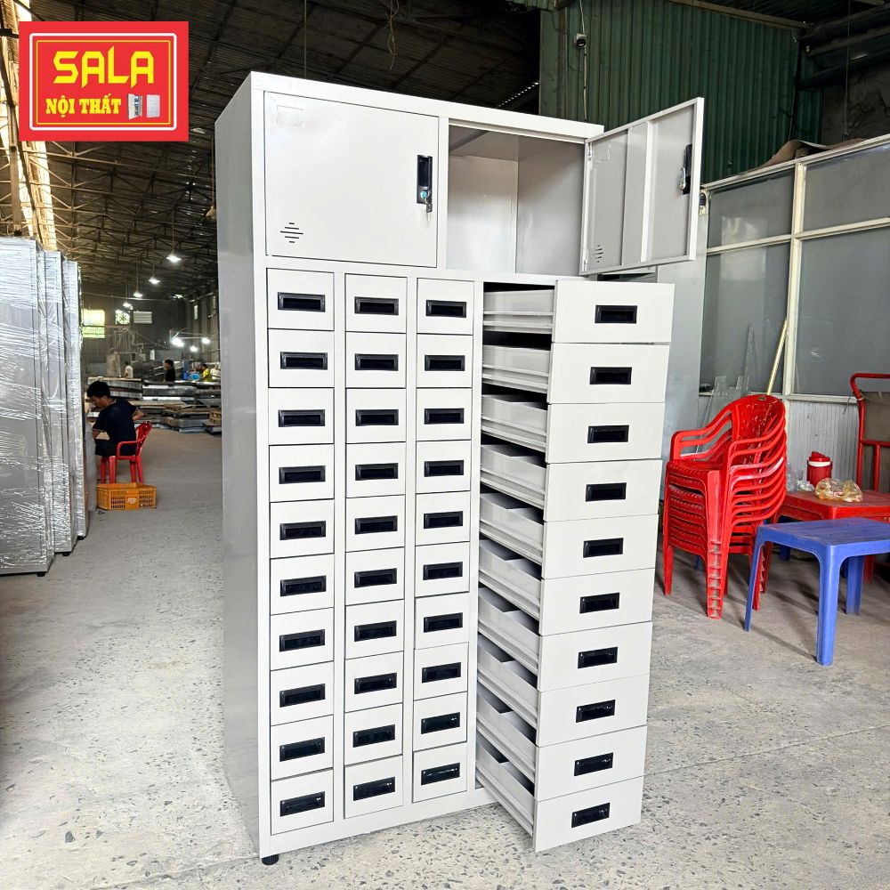 TỦ SẮT 40 HỘC KÉO, 2 CÁNH MỞ TÔN