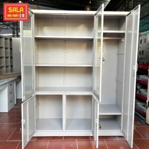 TỦ SẮT HỒ SƠ 2 CÁNH KÍNH MỞ, 3 CÁNH TÔN MỞ TREO ÁO