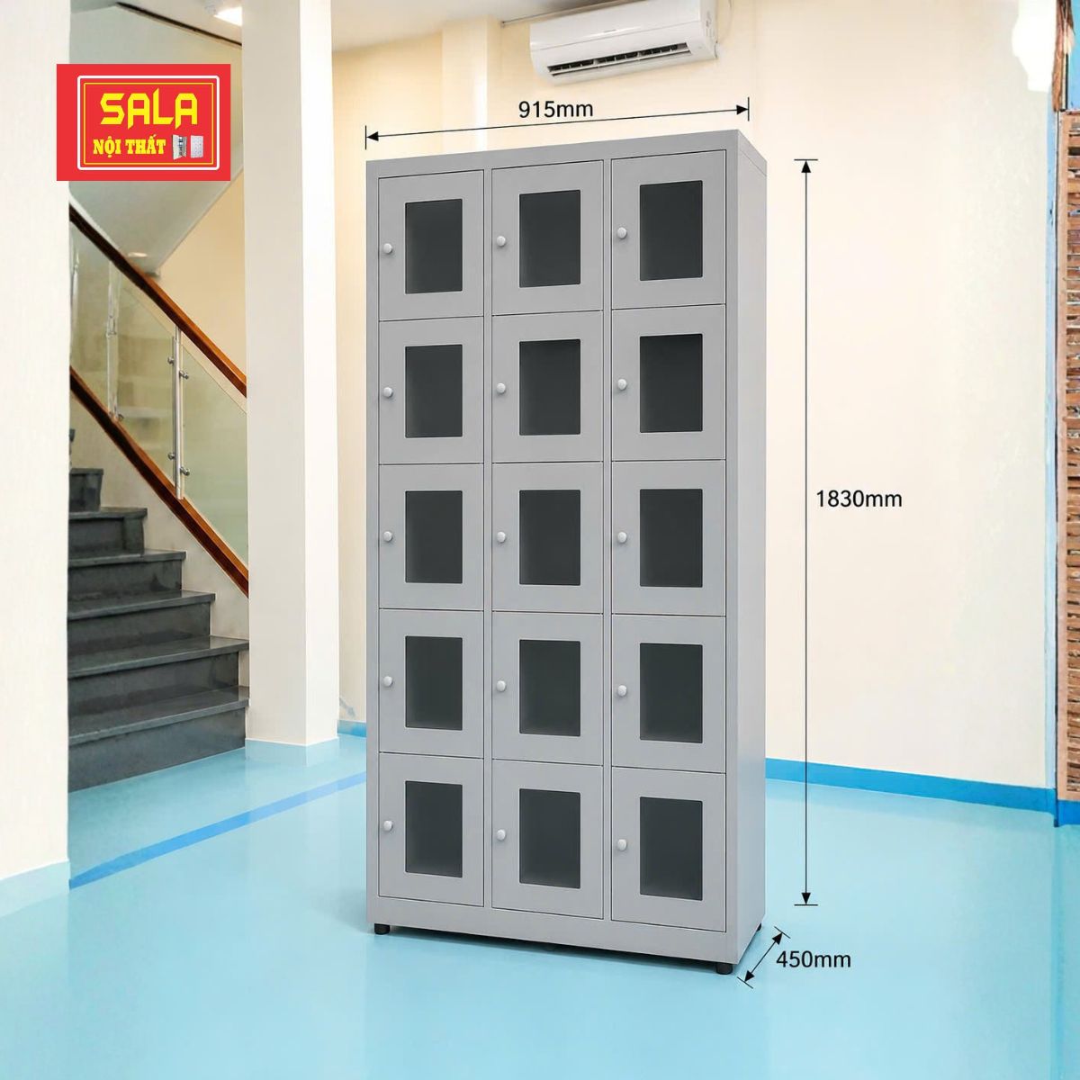 tủ locker sắt 15 cánh mica